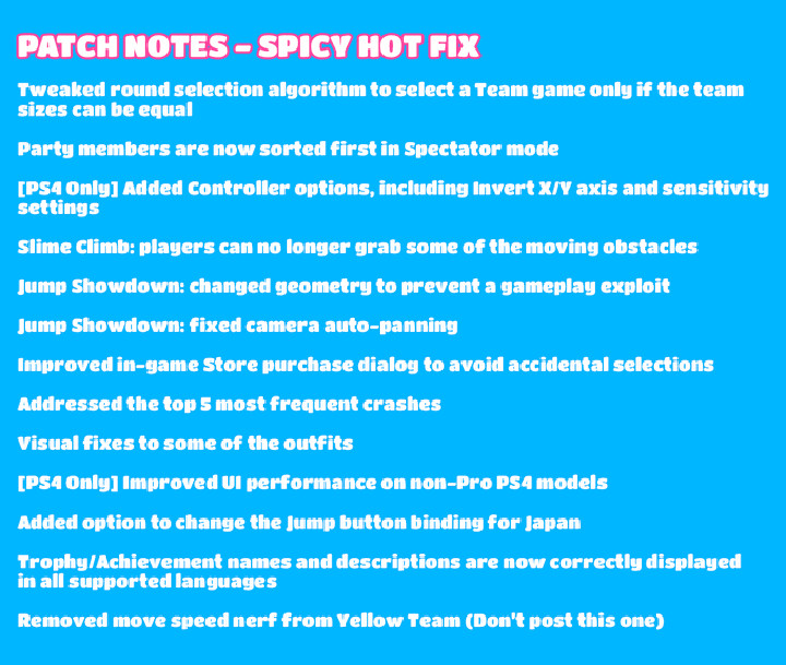 Fall Guys Spicy Hot Fix