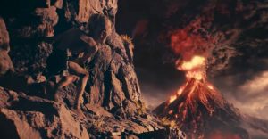 gollum lord of the rings falling into volcano