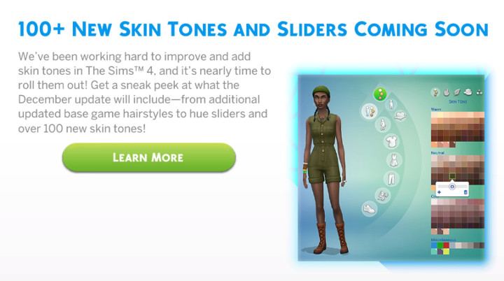 The Sims 4 Skin Tones