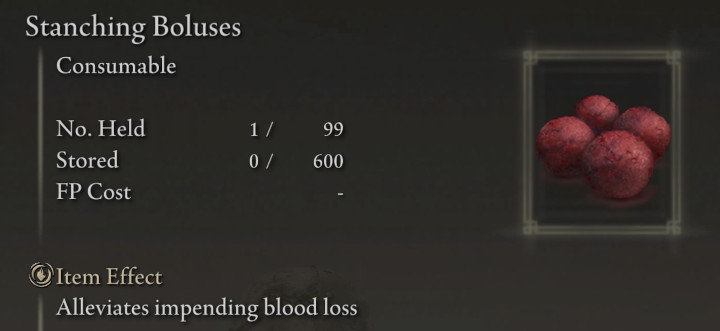 Elden Ring Guide How to Craft Stanching Boluses to Cure Blood Loss