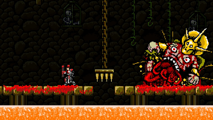 Infernax Pixelated Blood and Gore