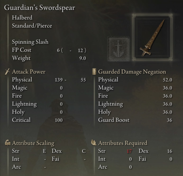 Elden Ring - Guardian's Swordspear