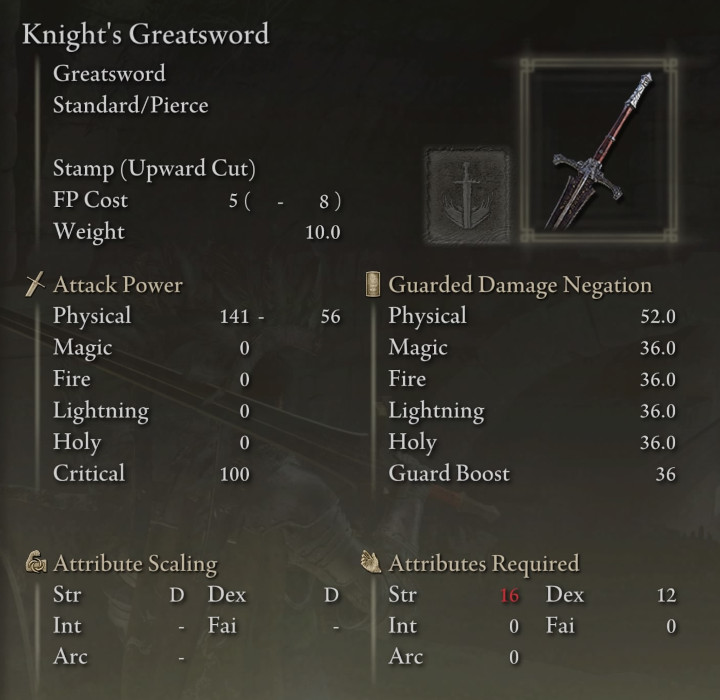 Elden Ring - Knight's Greatsword