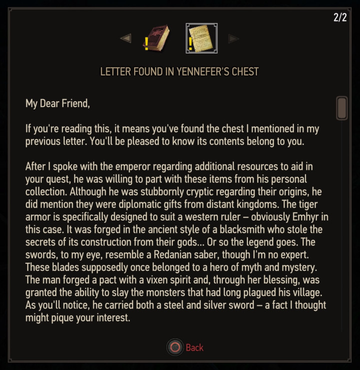 Witcher 3 - White Tiger Letter